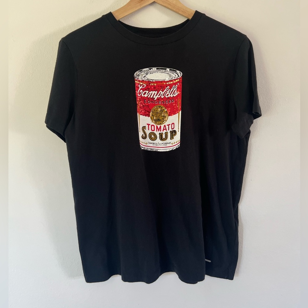 Coach‎ X Campbell’s Andy Warhol Tomato Soup Sequin Black Short Sleeve T-Shirt